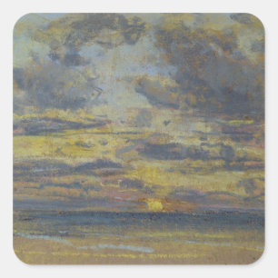 Study of the Sky with Setting Sun, c.1862-70 Square Sticker