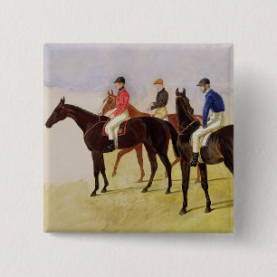 Study of Three Steeplechase Cracks: Allen McDonoug 15 Cm Square Badge