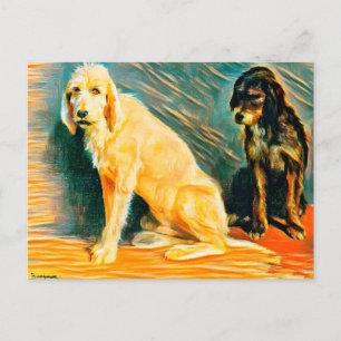 Study of two dogs  postcard