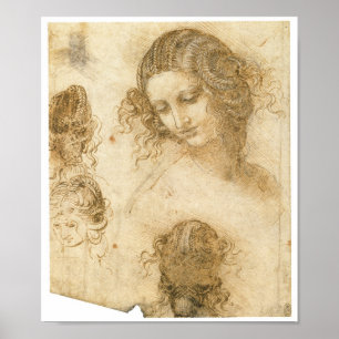 Study of Woman for Lost painting Leda, da Vinci Poster