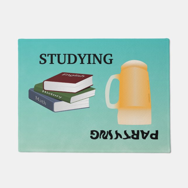 Study Or Party Dorm Doormat (Front)