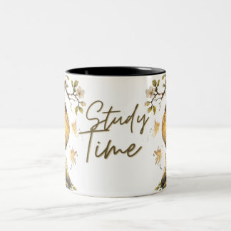 Study Time Aesthetic Typography Two-Tone Coffee Mug