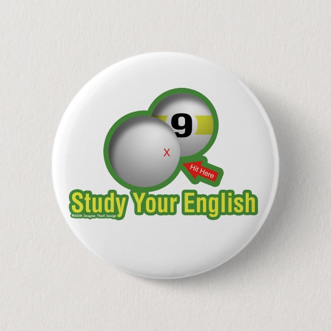 Study Your English 6 Cm Round Badge (Front)