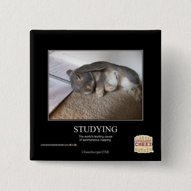 Studying 15 Cm Square Badge (Front)