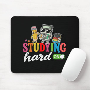 Studying Hard Mode On Cute Kawaii School Supplie Mouse Mat
