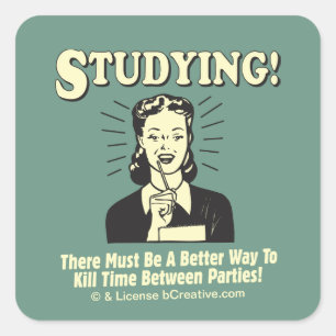 Studying: Kill Time Square Sticker