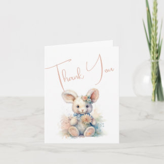 Stuff Rabbit Baby Toy Thank You Card
