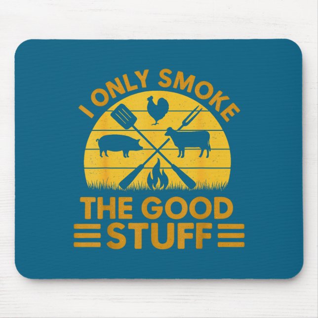Stuff Smoke Good Bbq Barbeque Grilling Mouse Mat (Front)