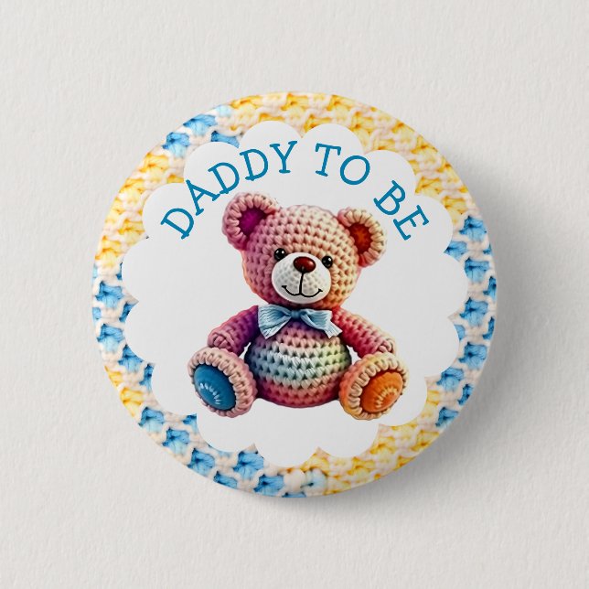 Stuffed Animals Boy's | Dad To Be Baby Shower 6 Cm Round Badge (Front)