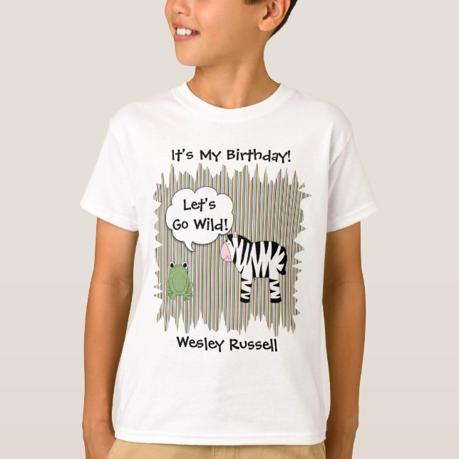 Stuffed Animals Wild Zebra Boys Tee Add Name (Front)