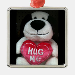 STUFFED DOG SAYS "HUG ME" ORNAMENT