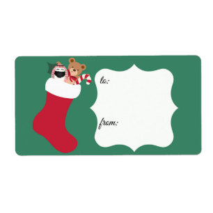 Stuffed Stocking Mr. Egg To and From Gift Labels