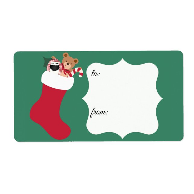 Stuffed Stocking Mr. Egg To and From Gift Labels (Front)