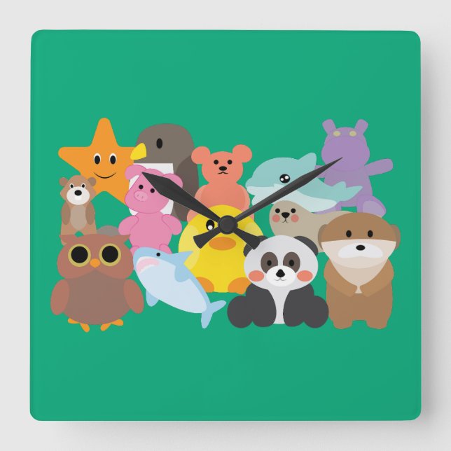 Stuffed Toys  Square Wall Clock (Front)