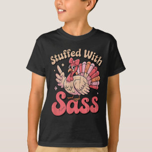 Stuffed With S, Turkey Kids, Funny Nk Coquette Bow T-Shirt