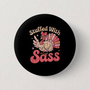 Stuffed With S, Turkey Kids, Funny Pink Coquette B 6 Cm Round Badge