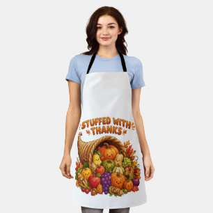 Stuffed With Thanks Cute Thanksgiving Cornucopia D Apron