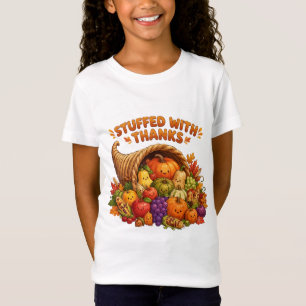 Stuffed With Thanks Cute Thanksgiving Cornucopia D T-Shirt