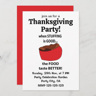 Stuffing Food Stuffing Thanksgiving Party Invitation