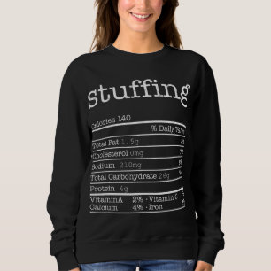 Stuffing Nutrition Facts Funny Thanksgiving Christ Sweatshirt