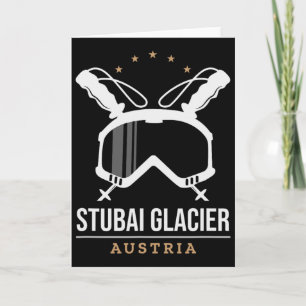 Stui Glacier Austria Ski Resort Vintage Skiing Card