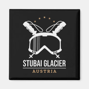Stui Glacier Austria Ski Resort Vintage Skiing Magnet