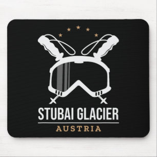 Stui Glacier Austria Ski Resort Vintage Skiing Mouse Mat