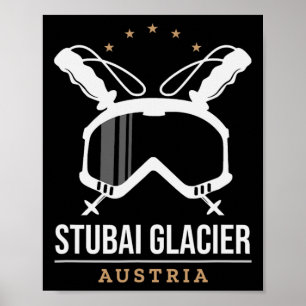 Stui Glacier Austria Ski Resort Vintage Skiing Poster