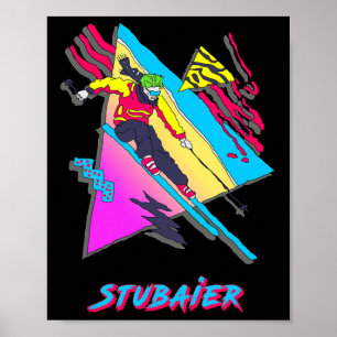 Stuier Retro Skiing Adventure Graphic Ski Skier Poster