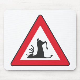 Stumbling Wildlife (Deer roadsign) Mouse Mat