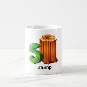 Stump Alphabet Letter S Fun Tree Stump Art  Coffee Mug