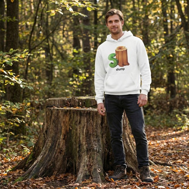 Stump Alphabet Letter S Fun Tree Stump Art  Hoodie (Creator Uploaded)