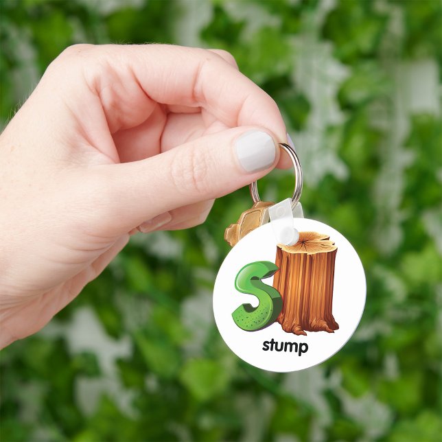 Stump Alphabet Letter S Fun Tree Stump Art  Key Ring (Creator Uploaded)