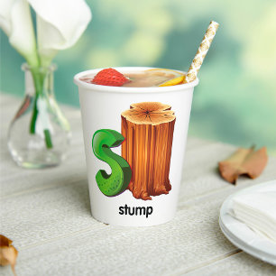 Stump Alphabet Letter S Fun Tree Stump Art Paper Cups