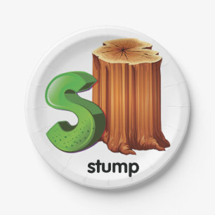 Stump Alphabet Letter S Fun Tree Stump Art  Paper Plate