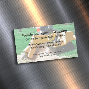 Stump Grinding And Tree Removal Magnetic Business Card