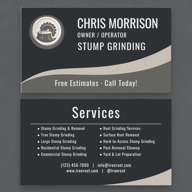 Stump Grinding Business Card (Creator Uploaded)