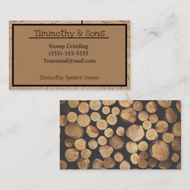 Stump grinding  business card (Front/Back)
