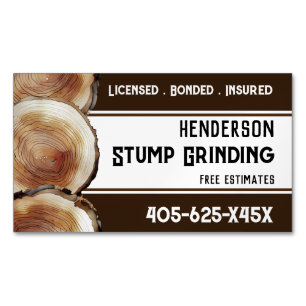 Stump Grinding  Magnetic Business Card