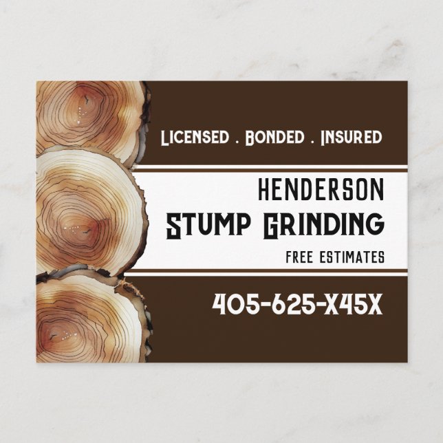 Stump Grinding  Postcard (Front)