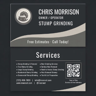 Stump Grinding QR Code Business Card