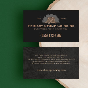 Stump Grinding Saw - Tree Stump Business Card