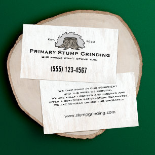 Stump Grinding Saw Tree Trunk  Business Card