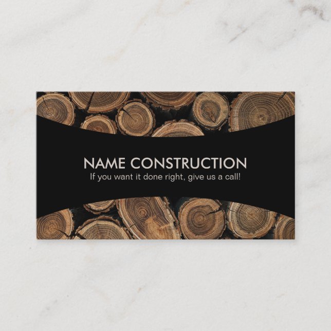 Stump Removal Slogans Business Cards (Front)