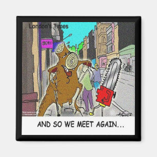 Stumped: Chainsaw Vs Tree funny comic Magnet