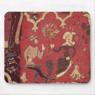 Stumpwork depicting Tristan and Isolde Mouse Mat