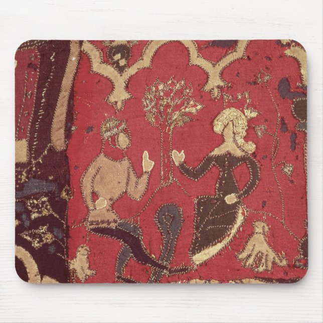 Stumpwork depicting Tristan and Isolde Mouse Mat (Front)