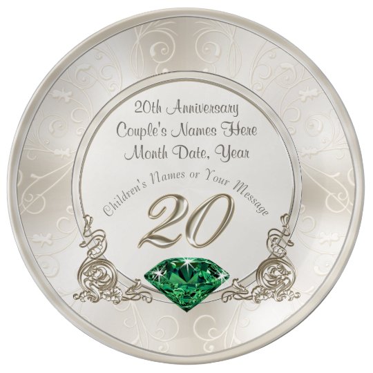 Stunning-20th-Wedding-Anniversary-Gifts-Plate-|-Zazzle.co.uk