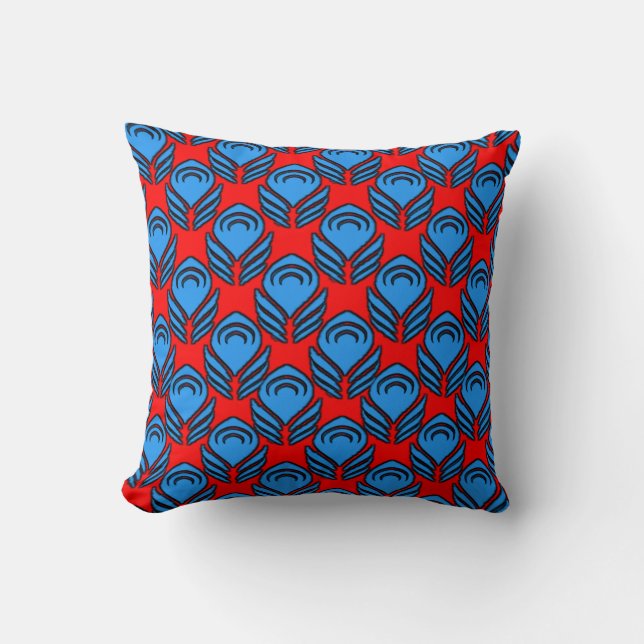Stunning 3D Colourful Digital Accent Throw Pillow (Front)
