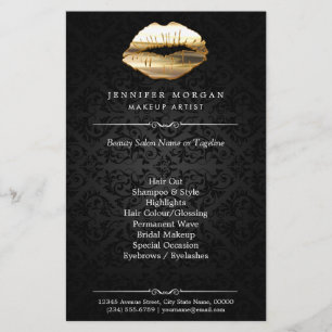 Stunning 3D Gold Lips Makeup Artist Beauty Salon Flyer
